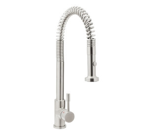 Monomando de fregadera inox con muelle y ducha extraíble TAU